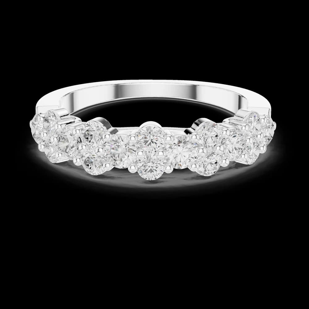 Staggered Double-Row Round Diamond Band - Image 2 Staggered Double-Row Round Diamond Band, view 2 of 6