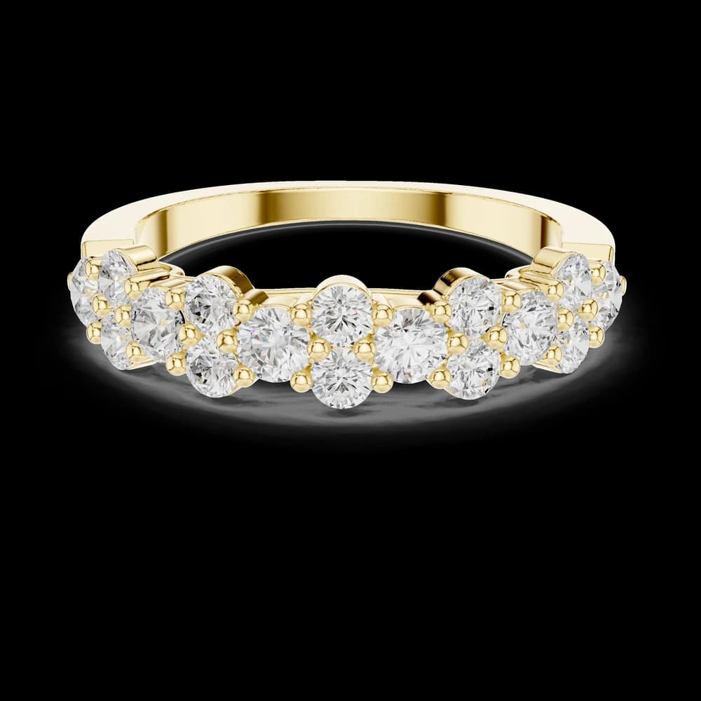 Staggered Double-Row Round Diamond Band - Image 3 Staggered Double-Row Round Diamond Band, view 3 of 6