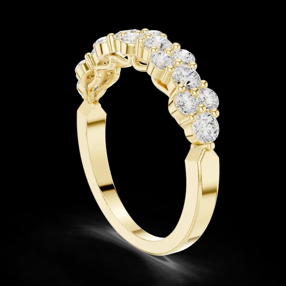 Staggered Double-Row Round Diamond Band - Image 4 Staggered Double-Row Round Diamond Band, view 4 of 6