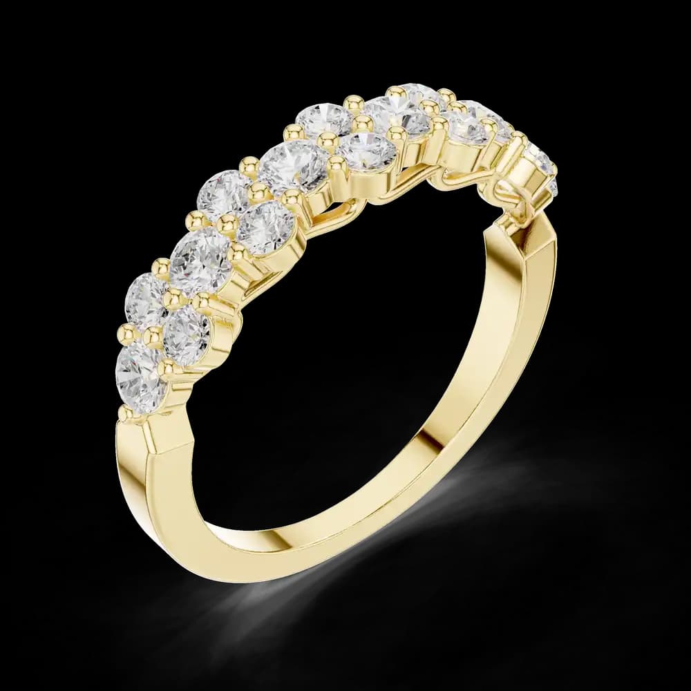Staggered Double-Row Round Diamond Band - Image 5 Staggered Double-Row Round Diamond Band, view 5 of 6