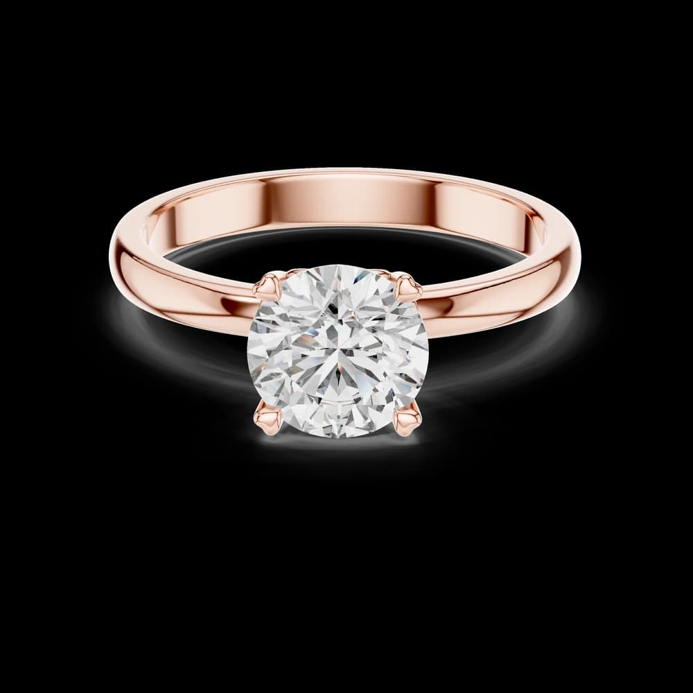 Round Solitaire Four Prong Lab Grown Ring - Image 1 Round Solitaire Four Prong Lab Grown Ring, view 1 of 2