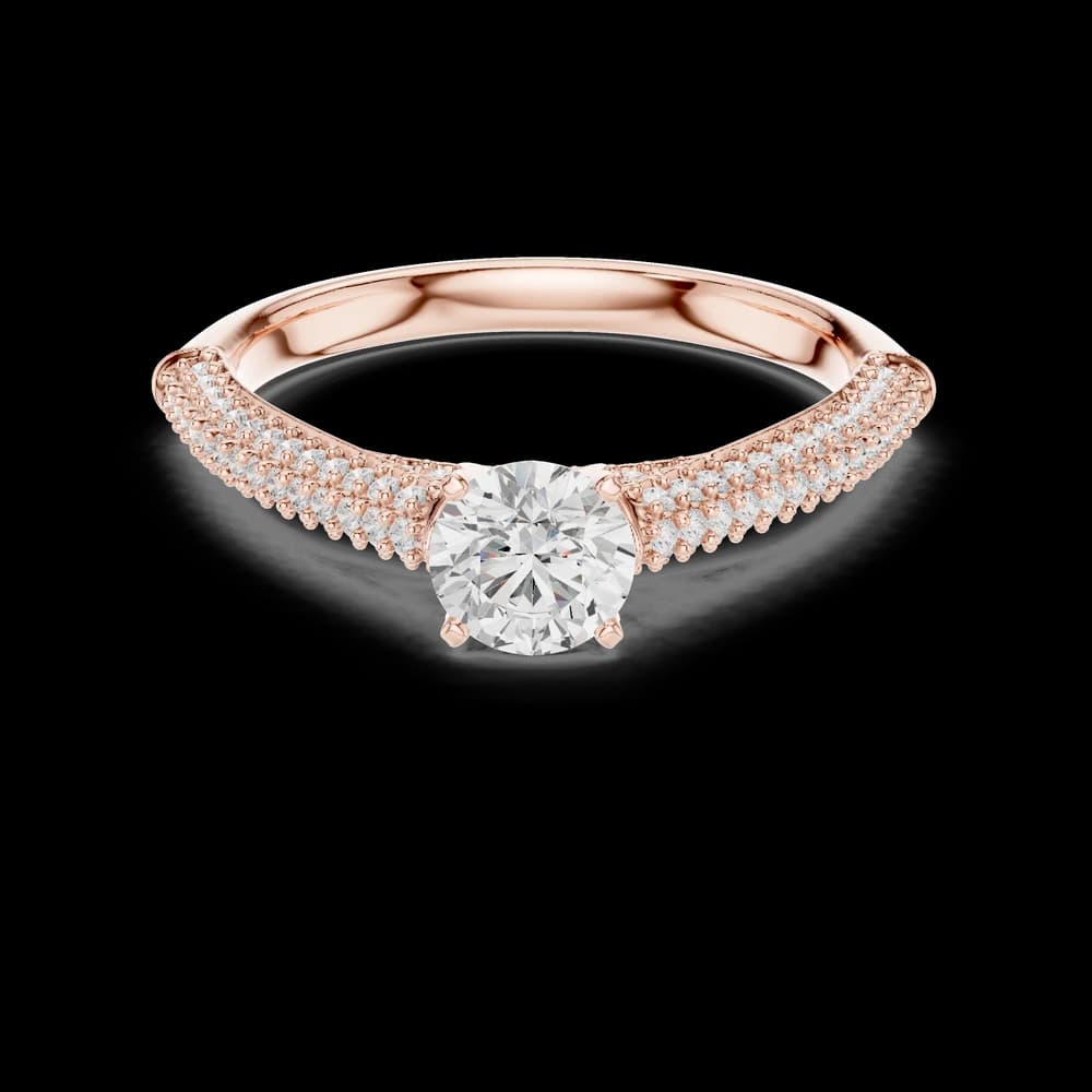 Round Pavé Triple Band Lab Grown Diamond Ring - Image 1 Round Pavé Triple Band Lab Grown Diamond Ring, view 1 of 6