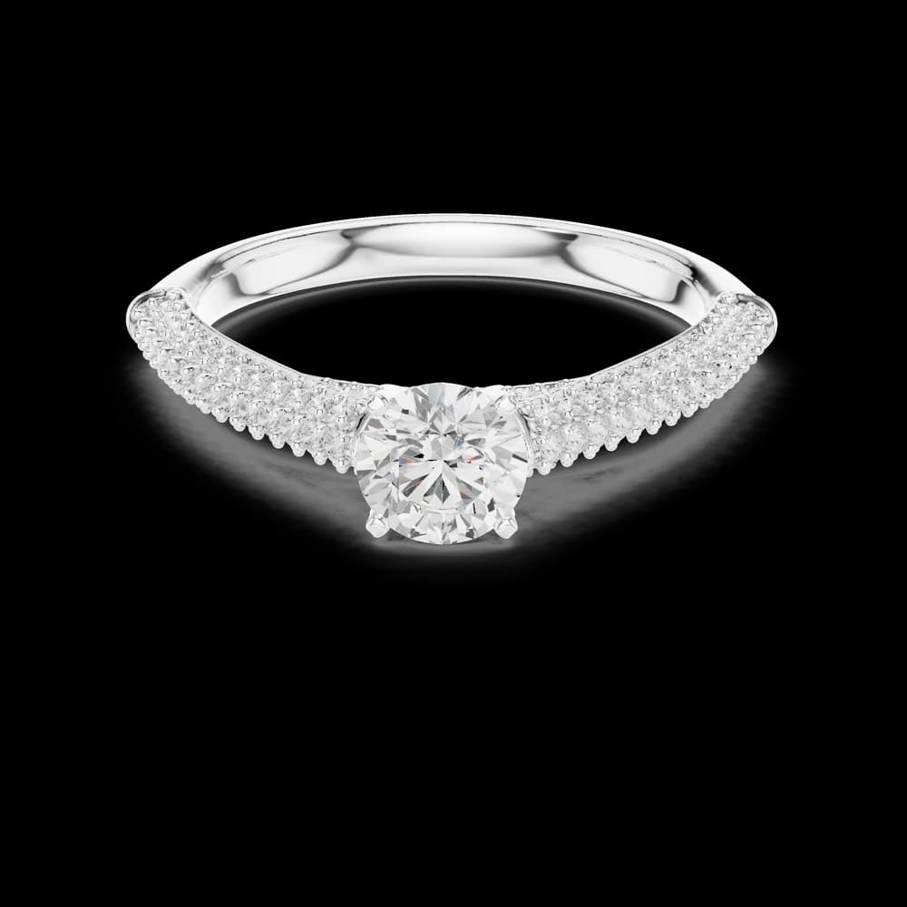 Round Pavé Triple Band Lab Grown Diamond Ring - Image 2 Round Pavé Triple Band Lab Grown Diamond Ring, view 2 of 6