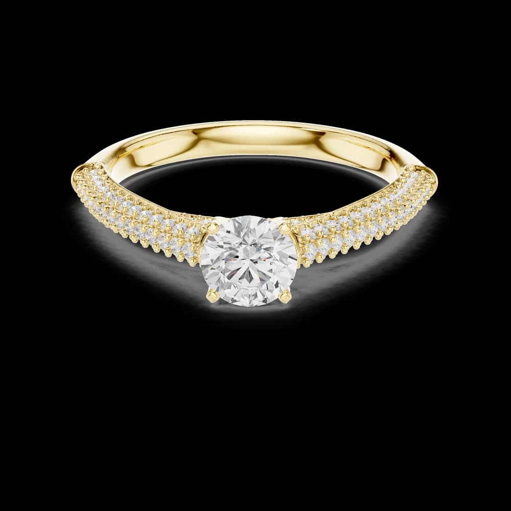 Round Pavé Triple Band Lab Grown Diamond Ring - Image 3 Round Pavé Triple Band Lab Grown Diamond Ring, view 3 of 6