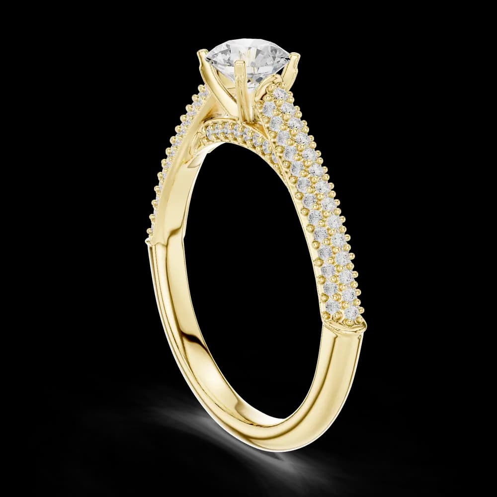 Round Pavé Triple Band Lab Grown Diamond Ring - Image 4 Round Pavé Triple Band Lab Grown Diamond Ring, view 4 of 6