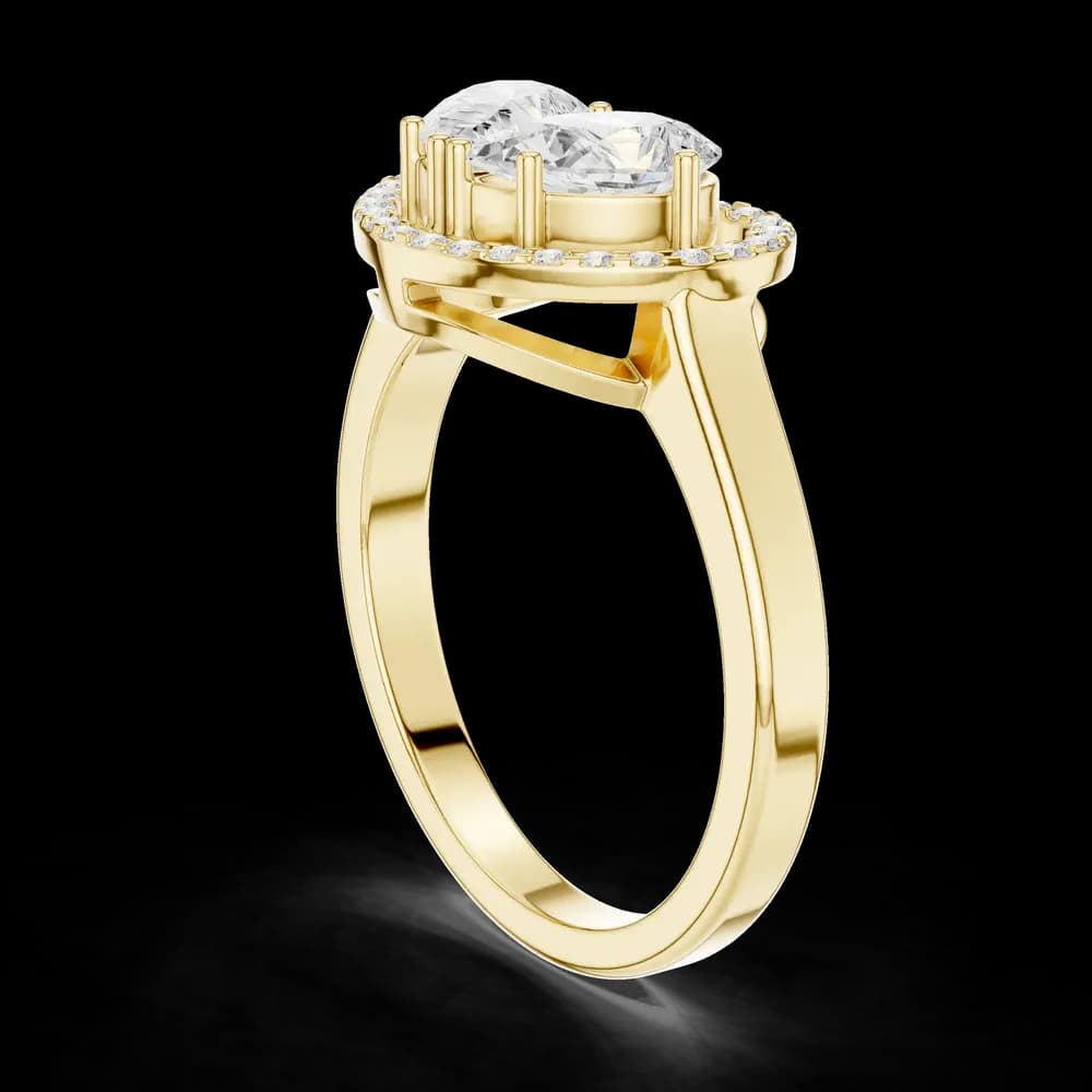 Dual Pear Heart Cluster Lab Grown Diamond Ring - Image 4 Dual Pear Heart Cluster Lab Grown Diamond Ring, view 4 of 6