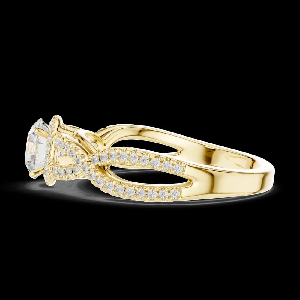 Woven Halo Round Lab Grown Diamond Ring - Image 6 Woven Halo Round Lab Grown Diamond Ring, view 6 of 6