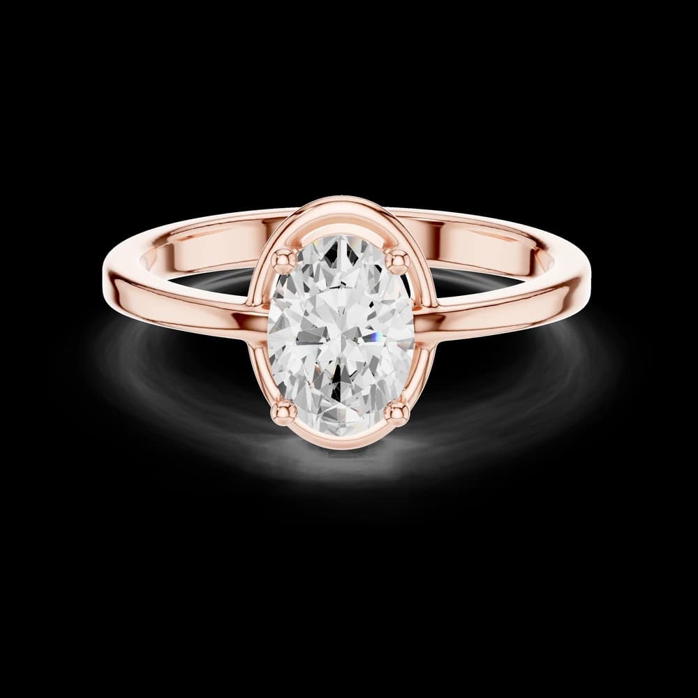 Classic Oval Diamond Bezel Ring - Image 1 Classic Oval Diamond Bezel Ring, view 1 of 7