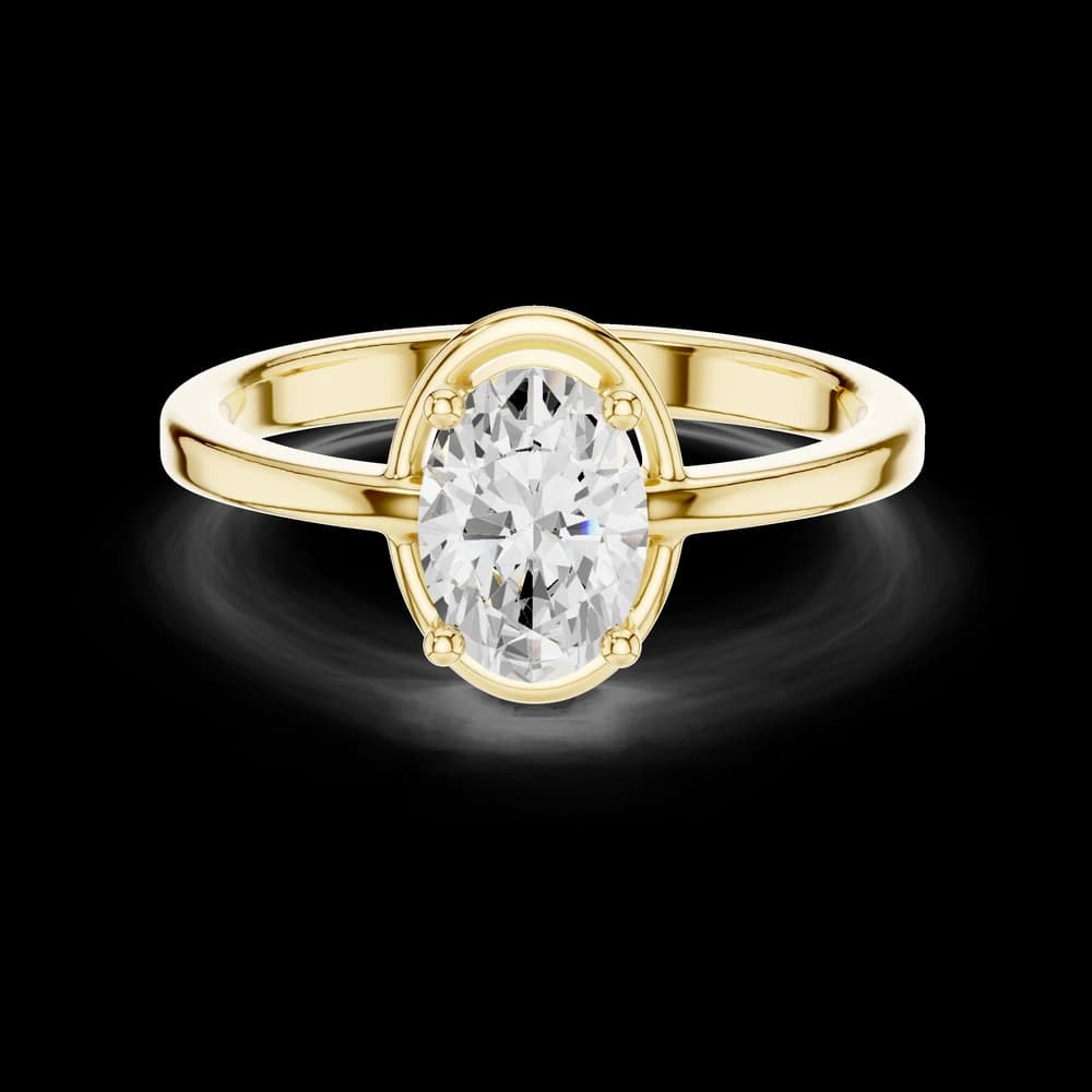 Classic Oval Diamond Bezel Ring - Image 4 Classic Oval Diamond Bezel Ring, view 4 of 7