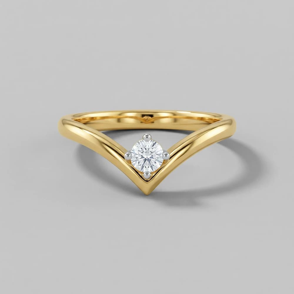 Solitaire V-Shaped Lab Grown Diamond Ring - Image 1 Solitaire V-Shaped Lab Grown Diamond Ring, view 1 of 6