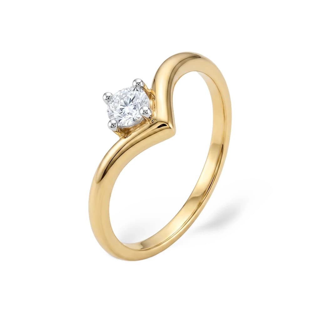 Solitaire V-Shaped Lab Grown Diamond Ring - Image 3 Solitaire V-Shaped Lab Grown Diamond Ring, view 3 of 6