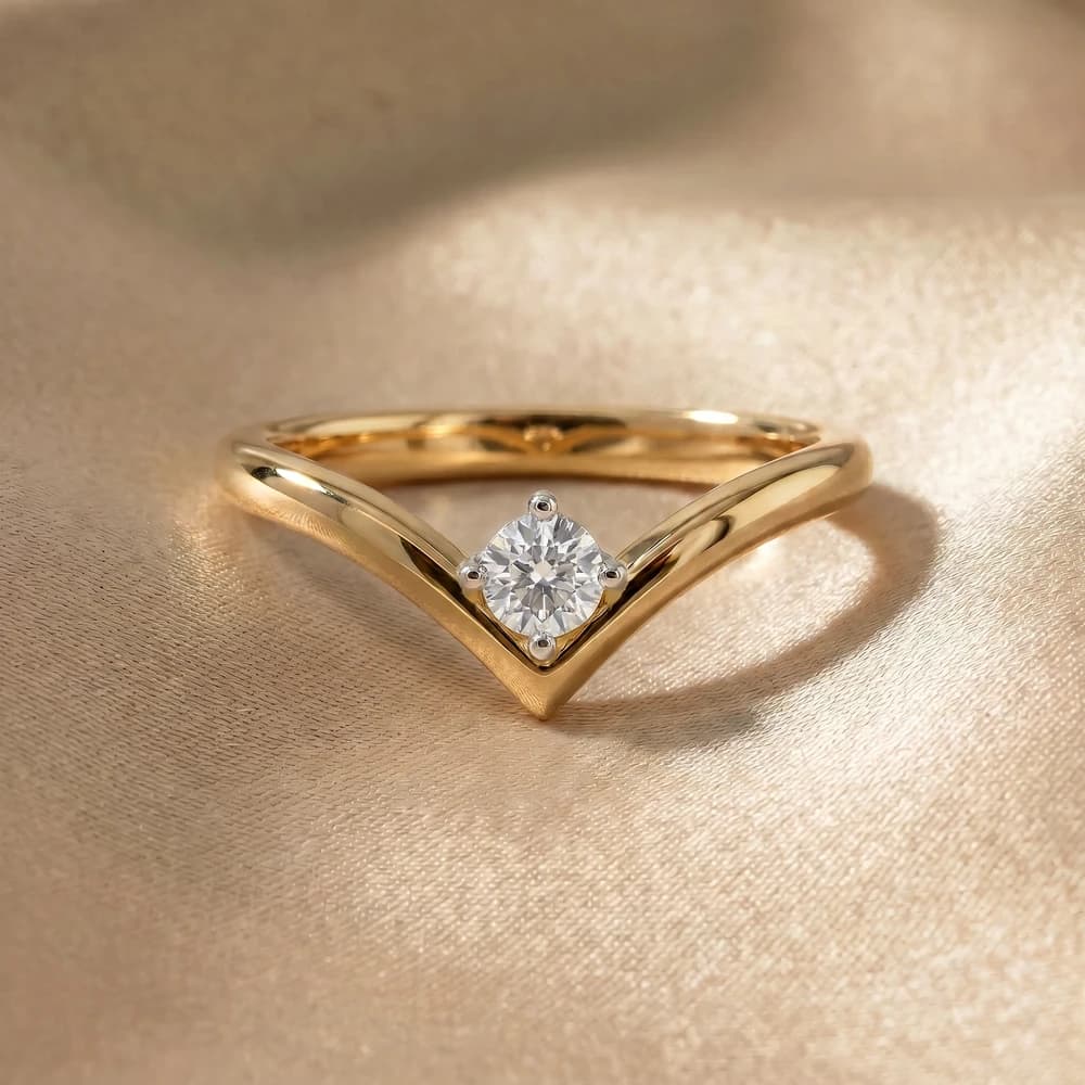 Solitaire V-Shaped Lab Grown Diamond Ring - Image 4 Solitaire V-Shaped Lab Grown Diamond Ring, view 4 of 6