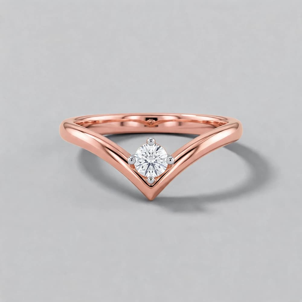 Solitaire V-Shaped Lab Grown Diamond Ring - Image 6 Solitaire V-Shaped Lab Grown Diamond Ring, view 6 of 6