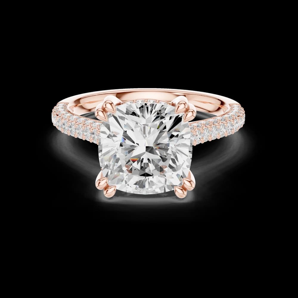 Cushion Double Claw Lab Grown Diamond Ring - Image 1 Cushion Double Claw Lab Grown Diamond Ring, view 1 of 6