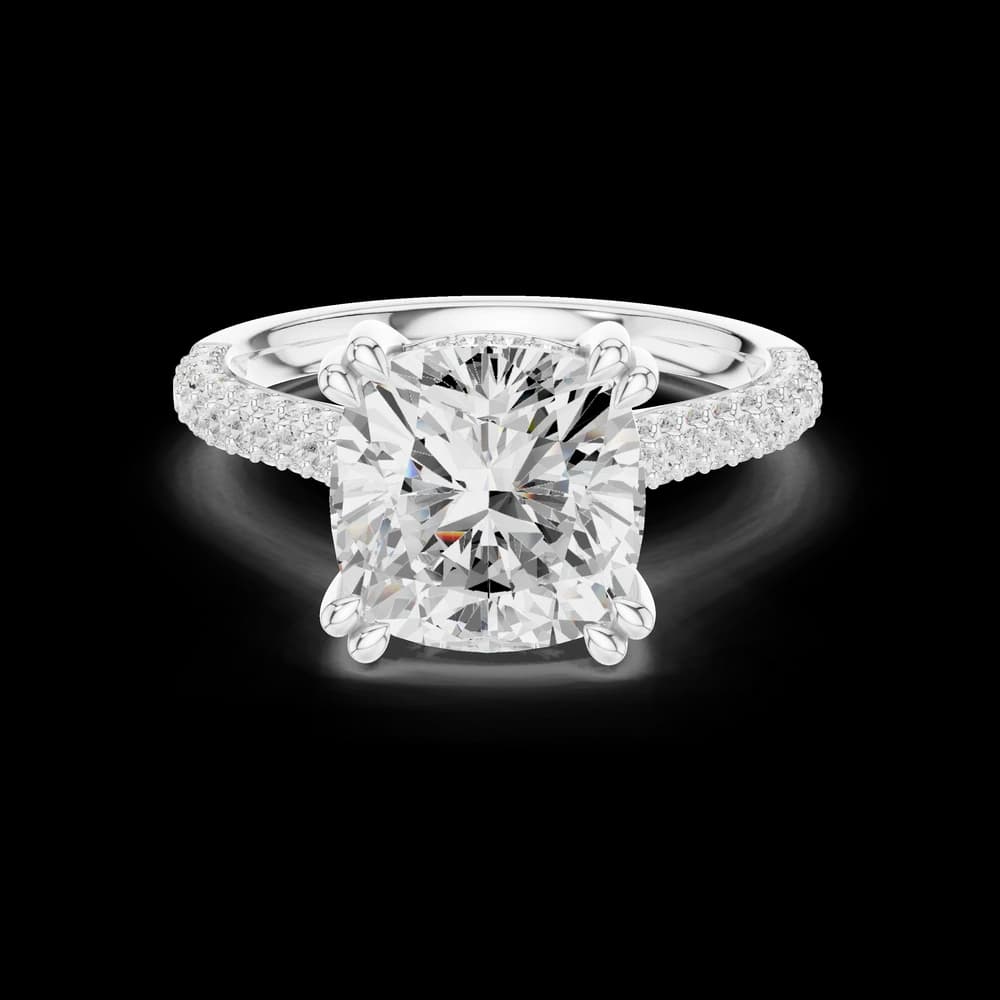 Cushion Double Claw Lab Grown Diamond Ring - Image 2 Cushion Double Claw Lab Grown Diamond Ring, view 2 of 6