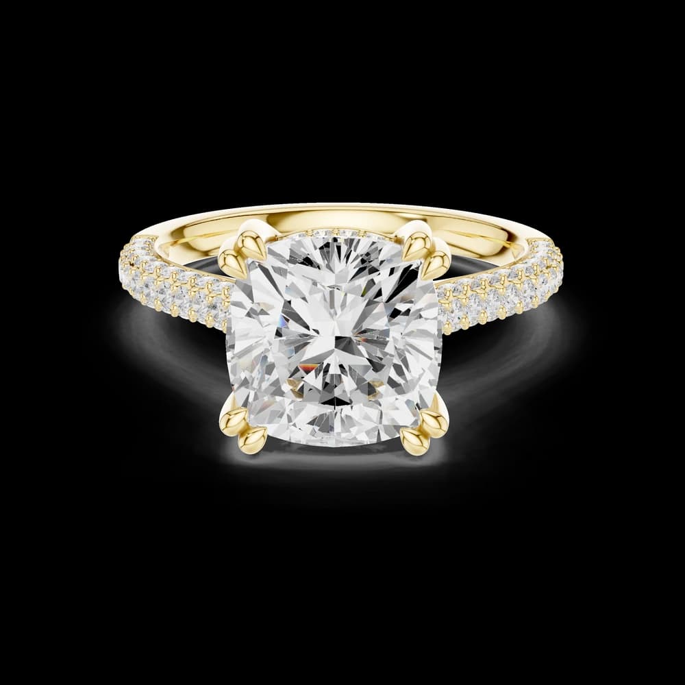 Cushion Double Claw Lab Grown Diamond Ring - Image 3 Cushion Double Claw Lab Grown Diamond Ring, view 3 of 6