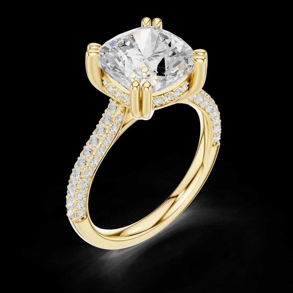 Cushion Double Claw Lab Grown Diamond Ring - Image 5 Cushion Double Claw Lab Grown Diamond Ring, view 5 of 6