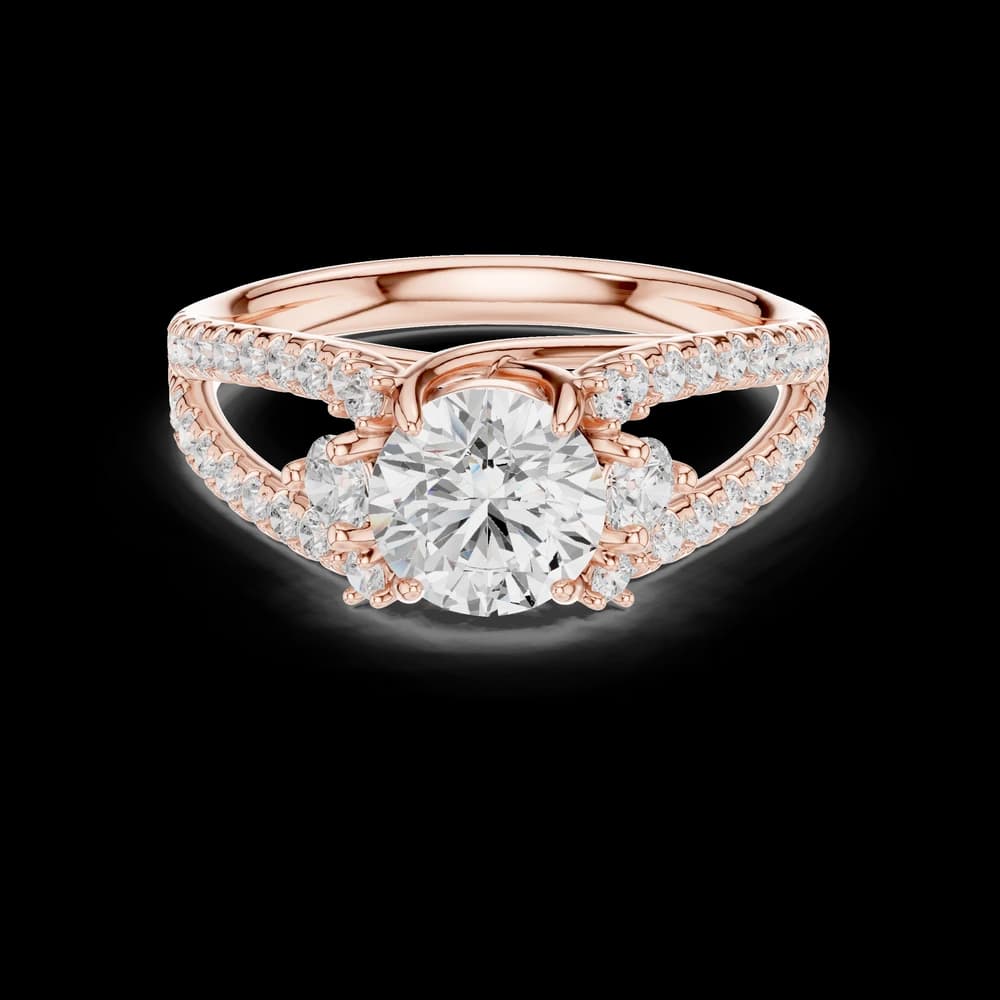 Split Shank Round Lab Grown Diamond Ring - Image 1 Split Shank Round Lab Grown Diamond Ring, view 1 of 6