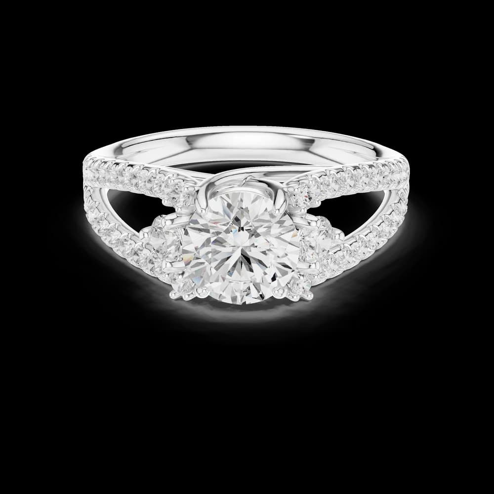 Split Shank Round Lab Grown Diamond Ring - Image 2 Split Shank Round Lab Grown Diamond Ring, view 2 of 6