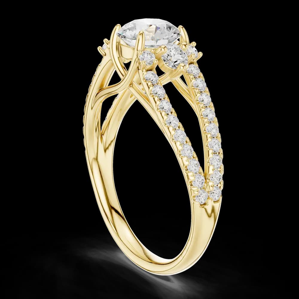 Split Shank Round Lab Grown Diamond Ring - Image 4 Split Shank Round Lab Grown Diamond Ring, view 4 of 6