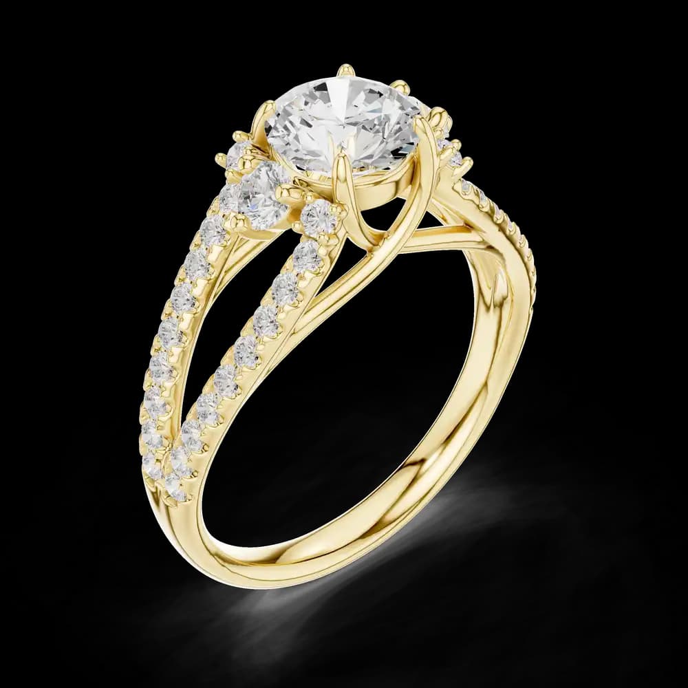 Split Shank Round Lab Grown Diamond Ring - Image 5 Split Shank Round Lab Grown Diamond Ring, view 5 of 6