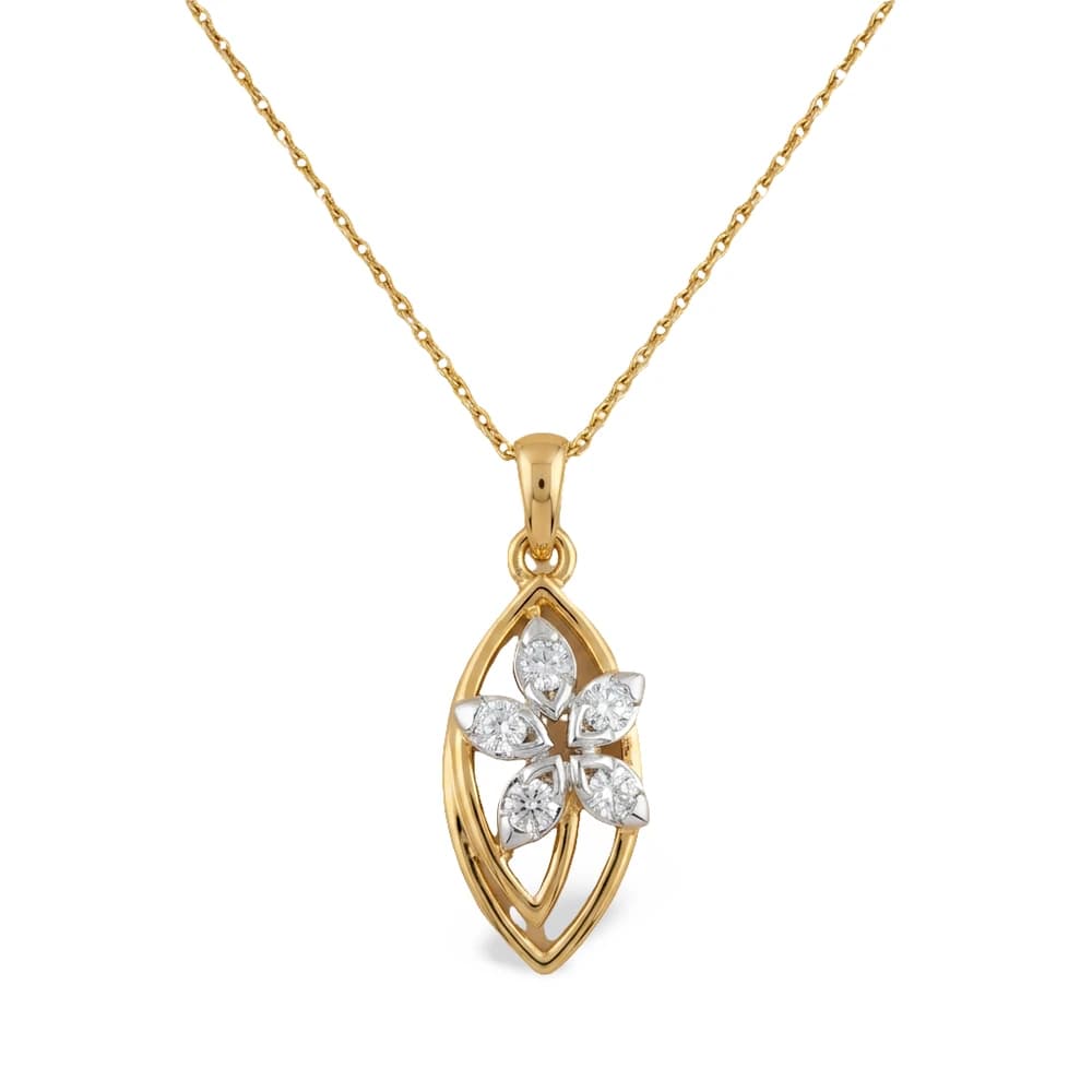 Marquise Floral Cluster Pendant - Image 1 Marquise Floral Cluster Pendant, view 1 of 5