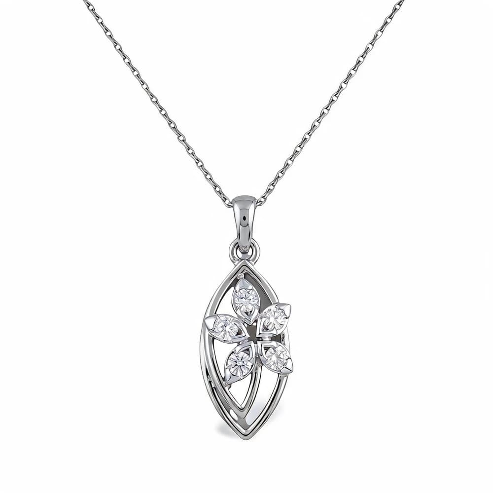 Marquise Floral Cluster Pendant - Image 4 Marquise Floral Cluster Pendant, view 4 of 5