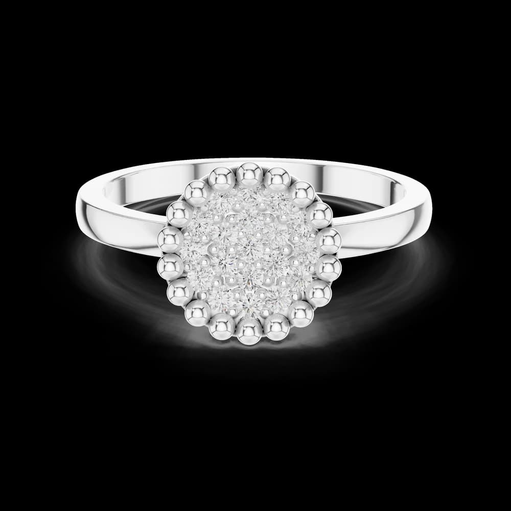 Bead Edge Round Cluster Lab Grown Diamond Ring - Image 2 Bead Edge Round Cluster Lab Grown Diamond Ring, view 2 of 6