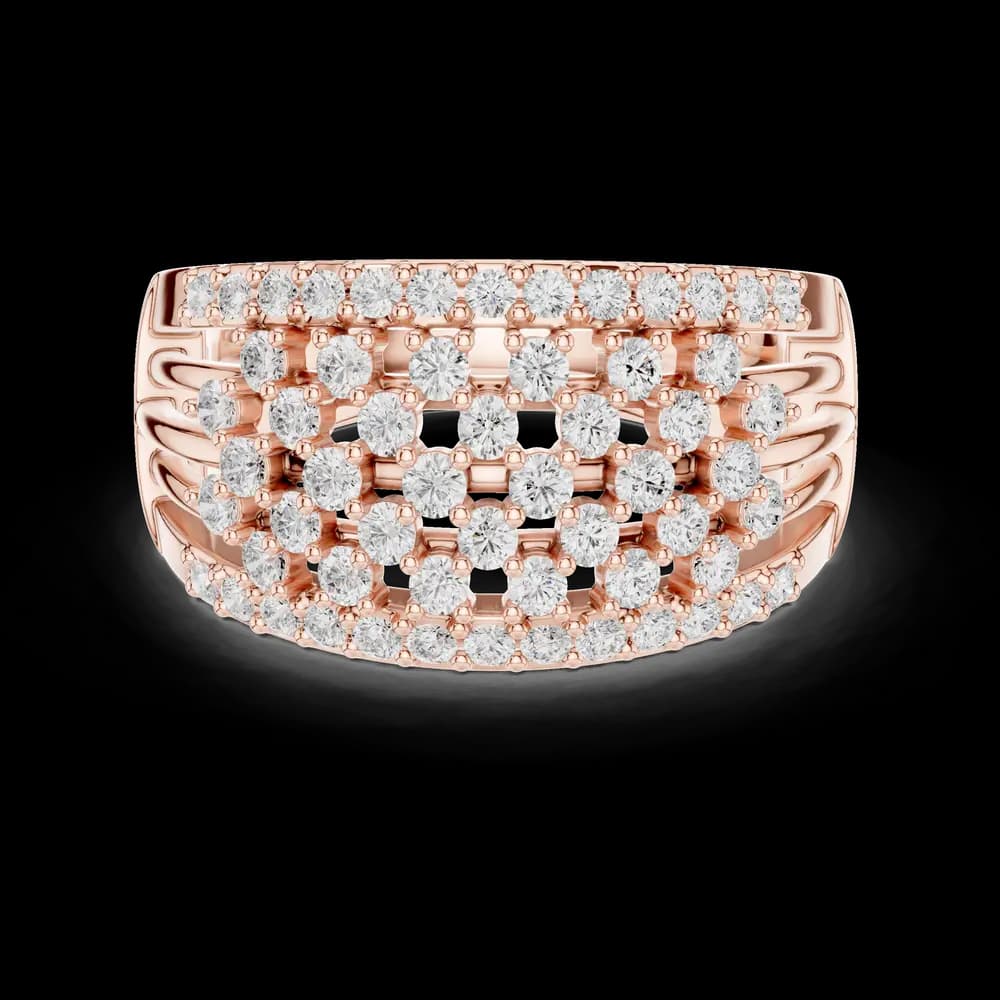 Wide Multi Row Lattice Lab Grown Diamond Ring - Image 1 Wide Multi Row Lattice Lab Grown Diamond Ring, view 1 of 6