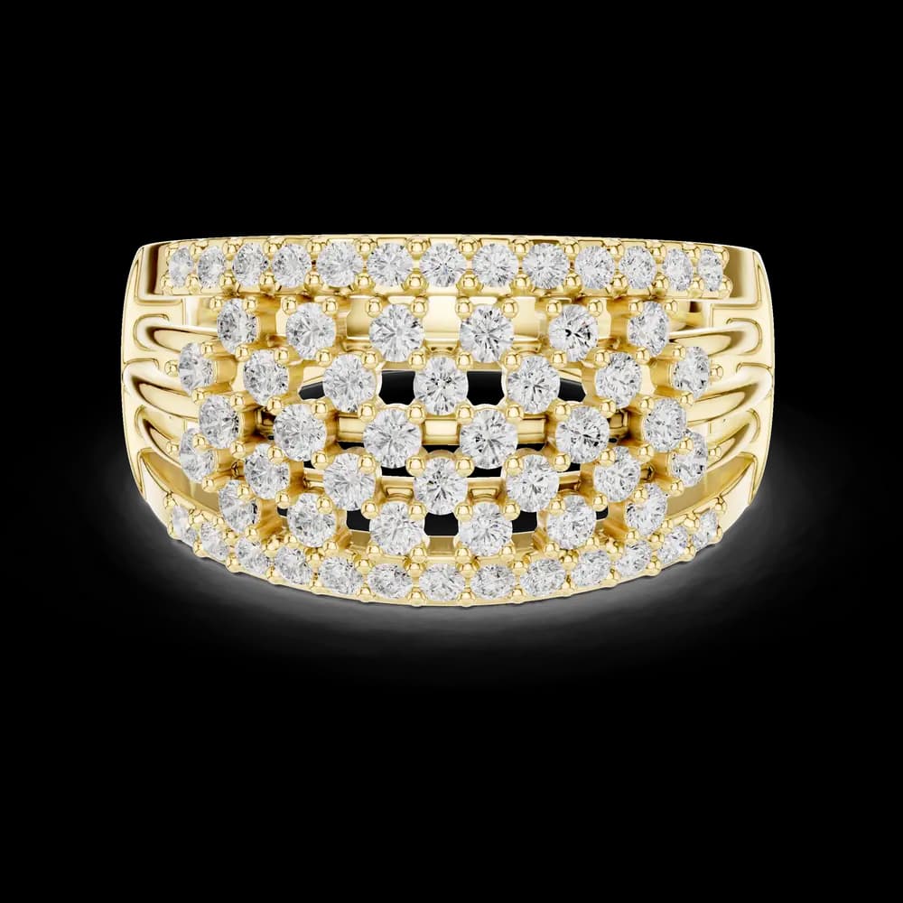Wide Multi Row Lattice Lab Grown Diamond Ring - Image 3 Wide Multi Row Lattice Lab Grown Diamond Ring, view 3 of 6