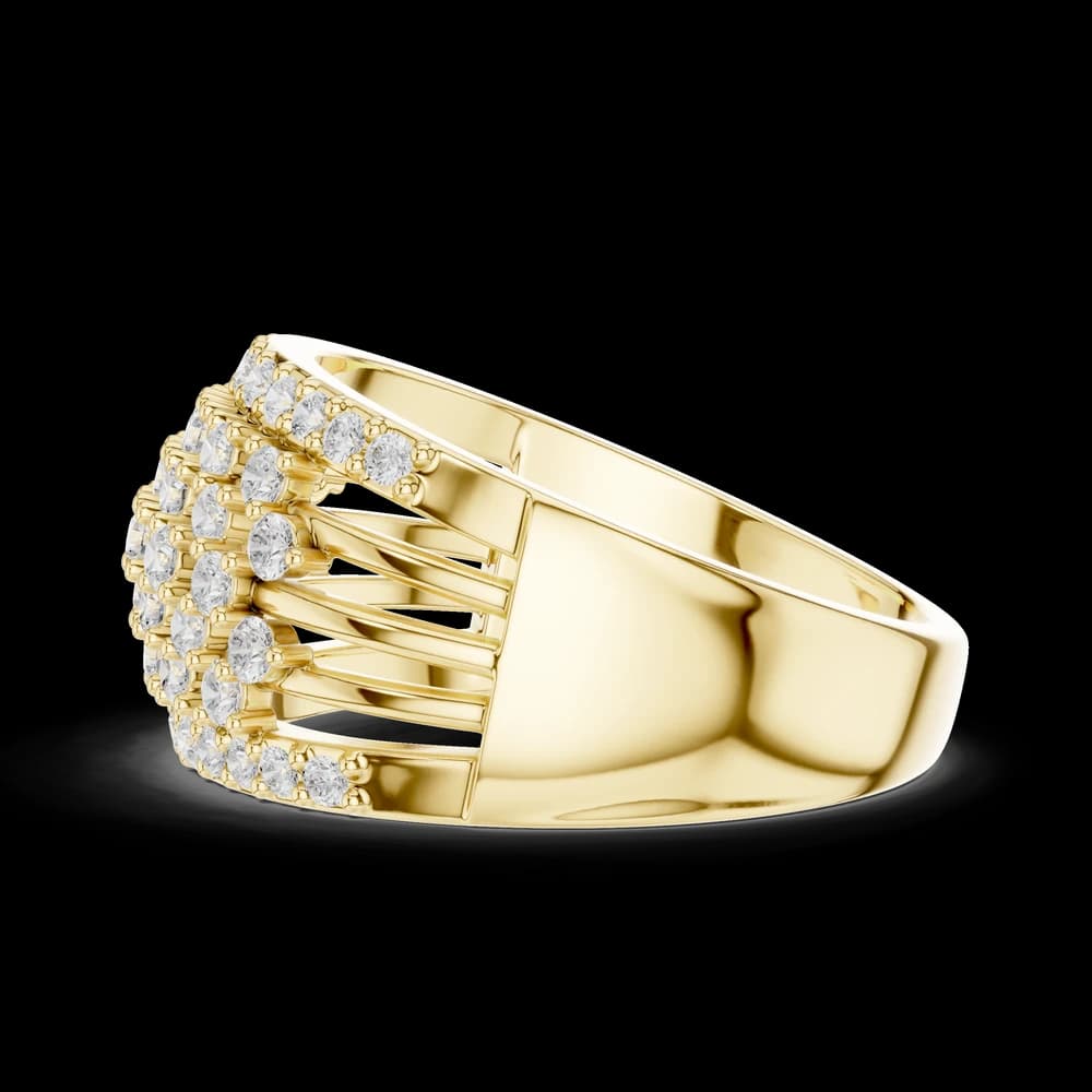 Wide Multi Row Lattice Lab Grown Diamond Ring - Image 6 Wide Multi Row Lattice Lab Grown Diamond Ring, view 6 of 6