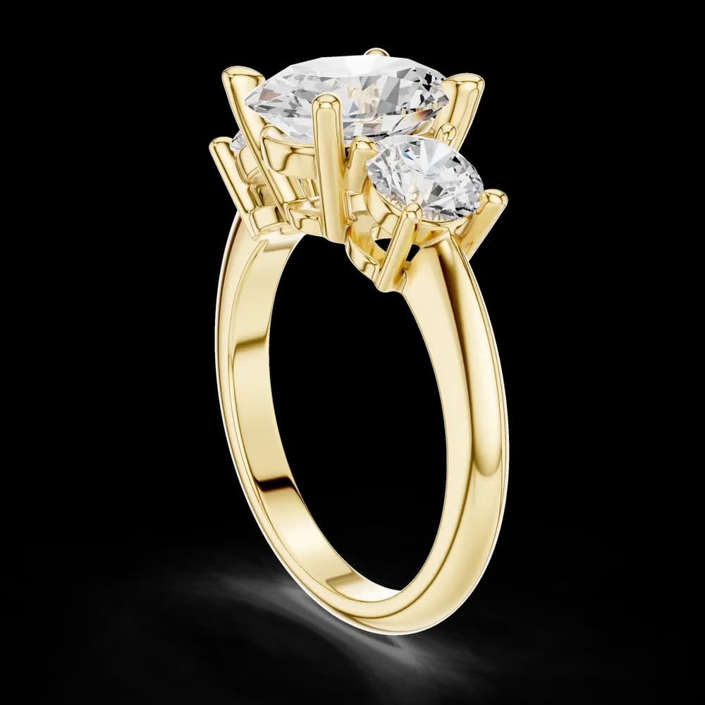 Oval Three Stone Side Round Lab Grown Diamond Ring - Image 5 Oval Three Stone Side Round Lab Grown Diamond Ring, view 5 of 6