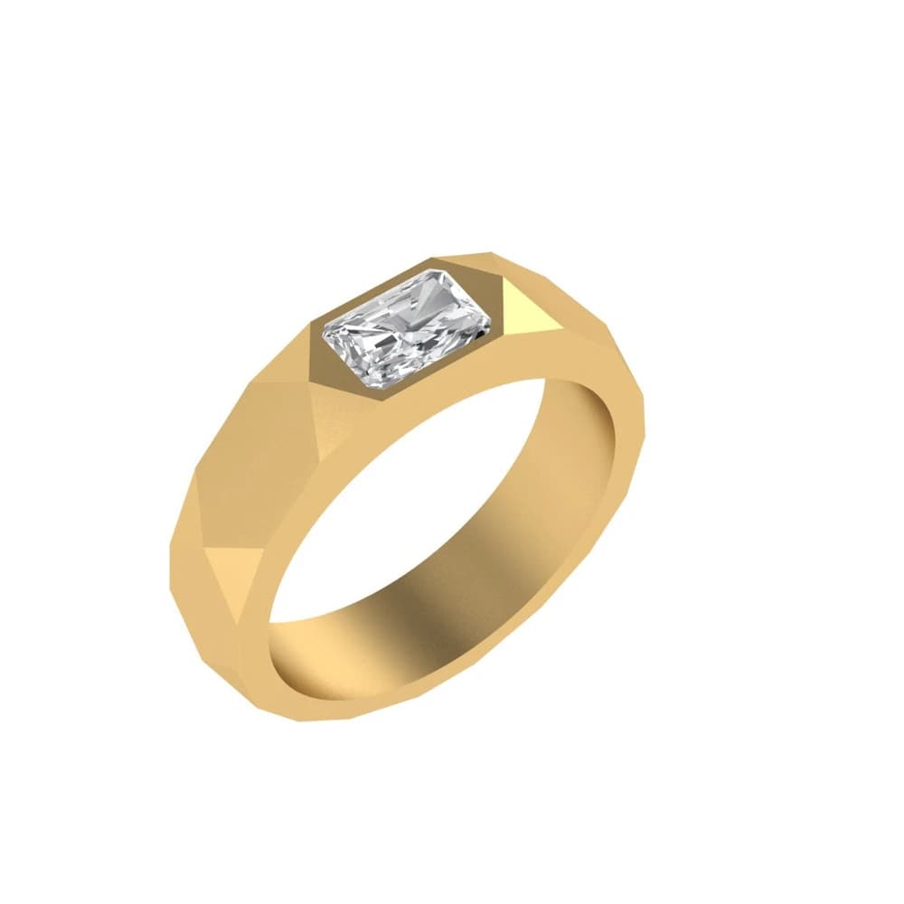 Radiant Lab Grown Diamond Vault Men's Ring - Image 1 Radiant Lab Grown Diamond Vault Men's Ring, view 1 of 4