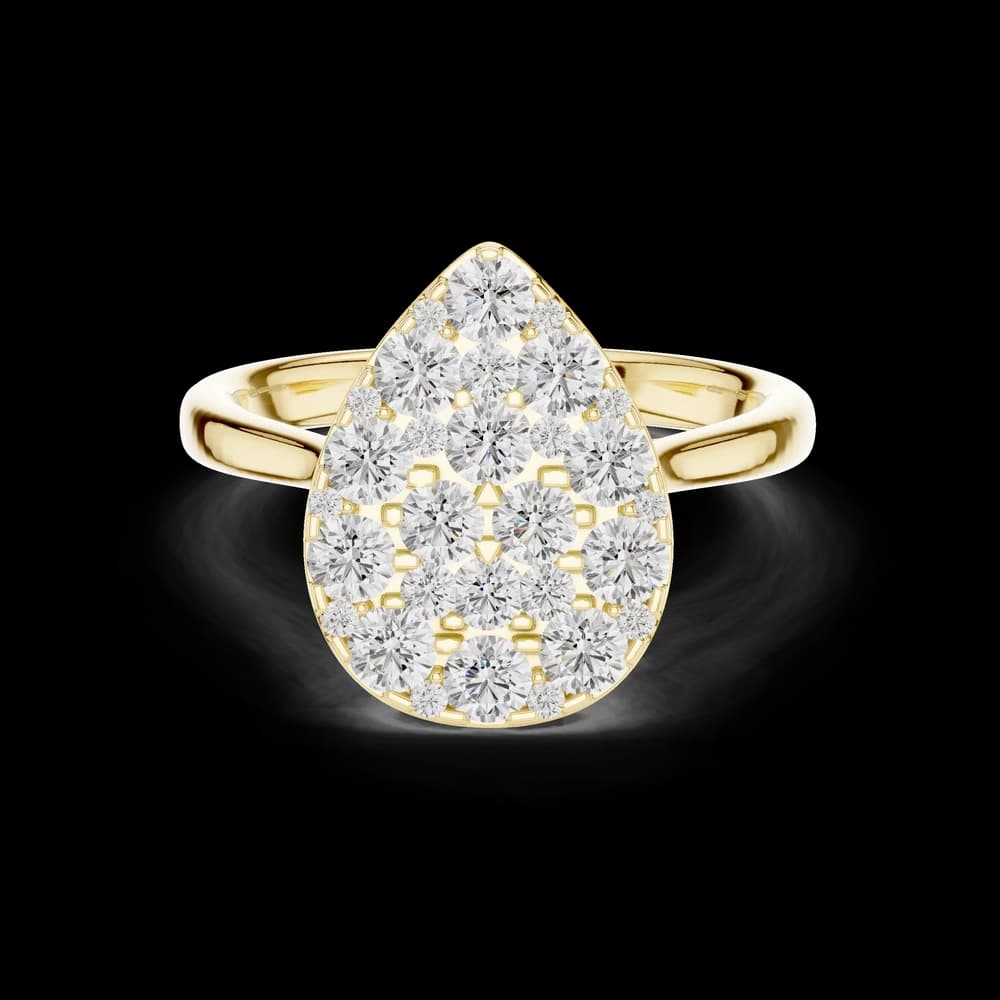Classic Pear Cluster Lab Grown Diamond Ring - Image 3 Classic Pear Cluster Lab Grown Diamond Ring, view 3 of 6