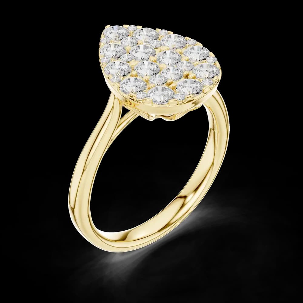 Classic Pear Cluster Lab Grown Diamond Ring - Image 5 Classic Pear Cluster Lab Grown Diamond Ring, view 5 of 6