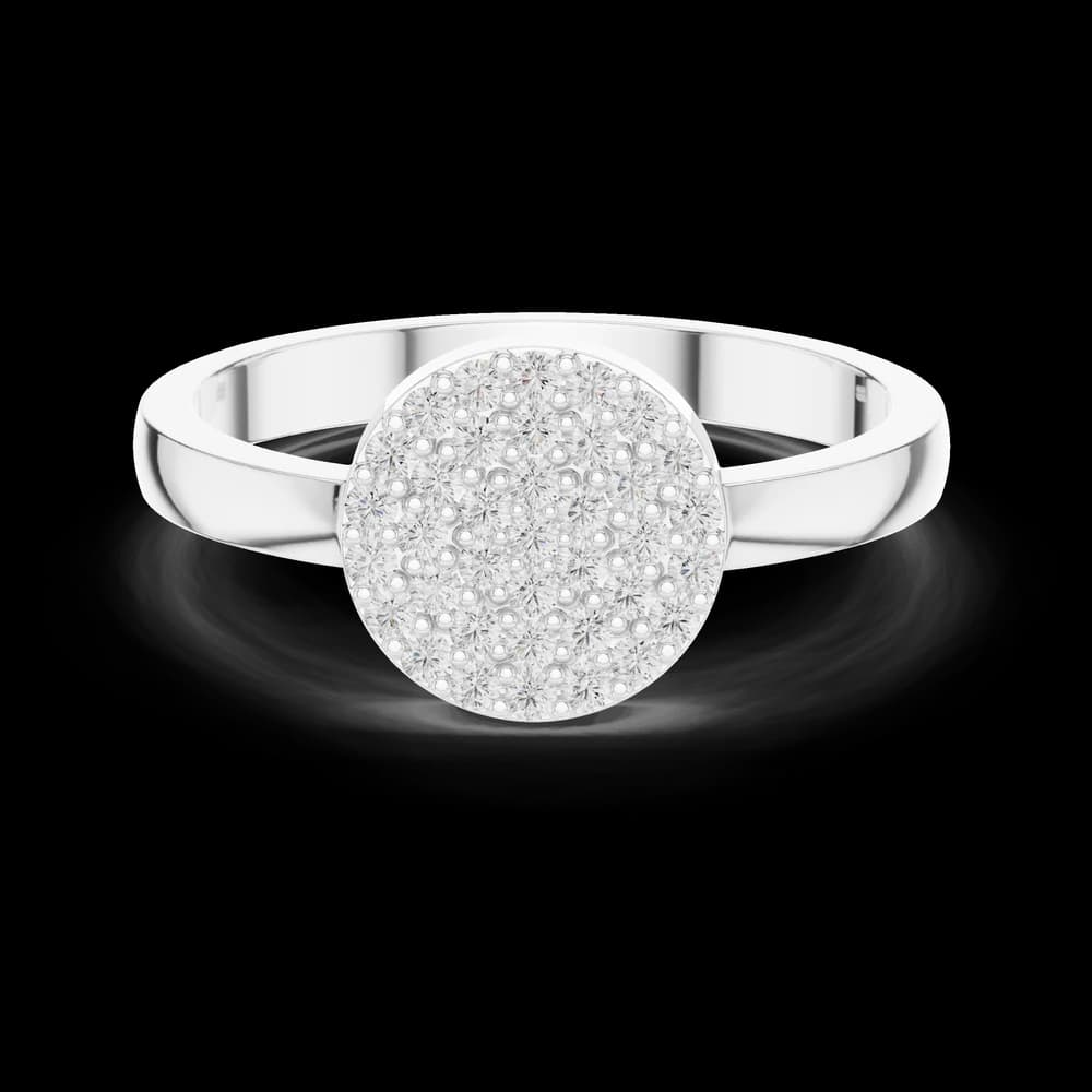 Flat Disc Pave Lab Grown Diamond Ring - Image 2 Flat Disc Pave Lab Grown Diamond Ring, view 2 of 6