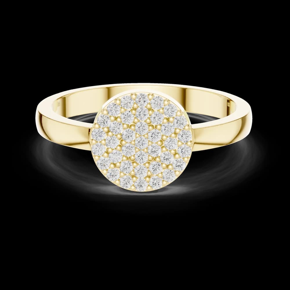 Flat Disc Pave Lab Grown Diamond Ring - Image 3 Flat Disc Pave Lab Grown Diamond Ring, view 3 of 6