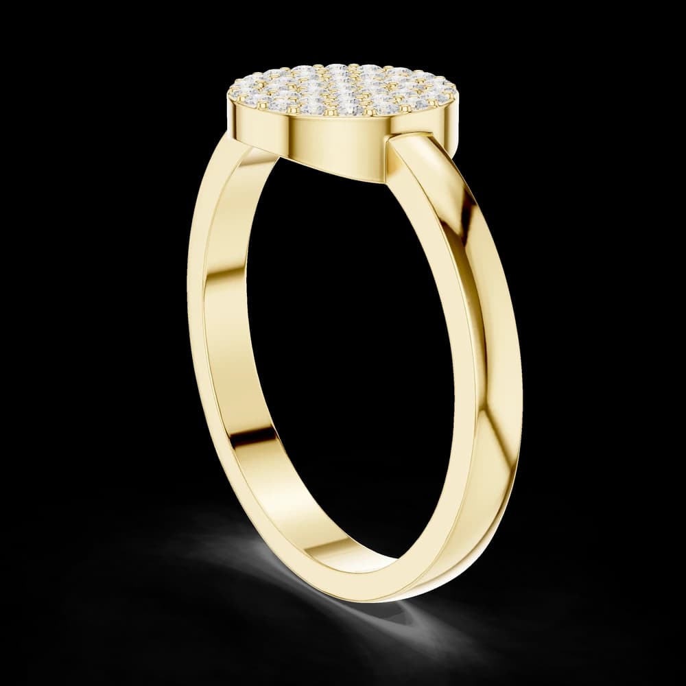 Flat Disc Pave Lab Grown Diamond Ring - Image 4 Flat Disc Pave Lab Grown Diamond Ring, view 4 of 6