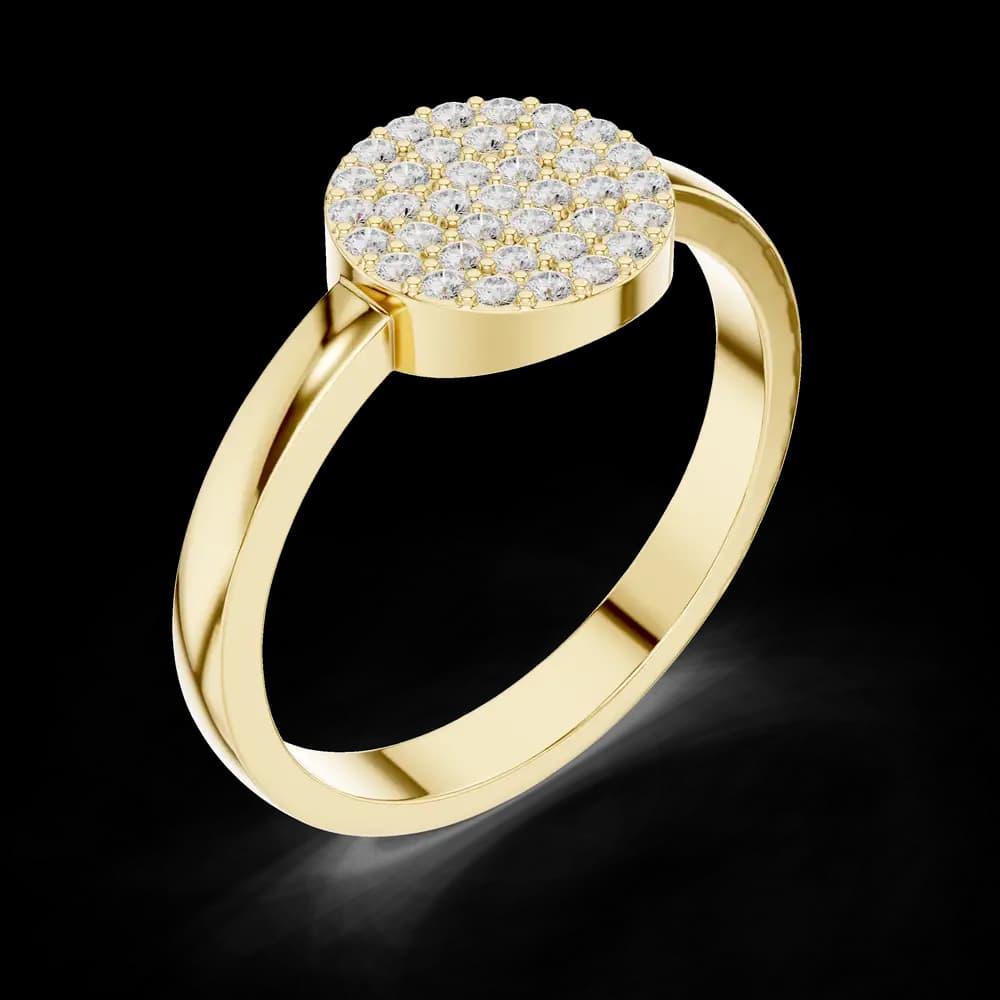 Flat Disc Pave Lab Grown Diamond Ring - Image 5 Flat Disc Pave Lab Grown Diamond Ring, view 5 of 6
