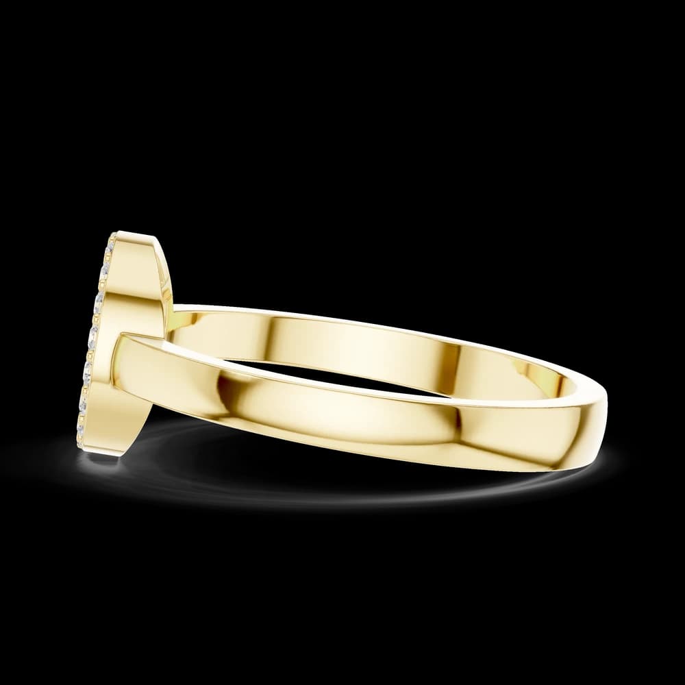Flat Disc Pave Lab Grown Diamond Ring - Image 6 Flat Disc Pave Lab Grown Diamond Ring, view 6 of 6