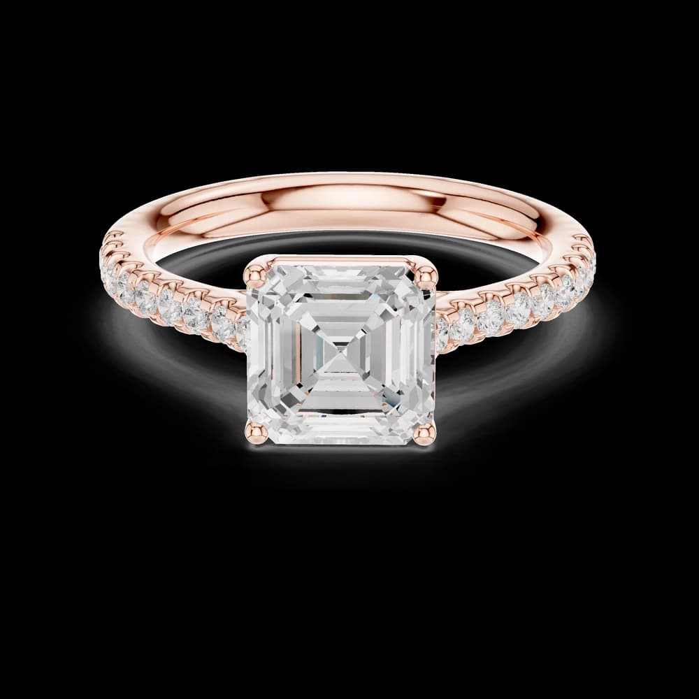 Asscher Cut Halo Lab Grown Diamond Ring - Image 1 Asscher Cut Halo Lab Grown Diamond Ring, view 1 of 6