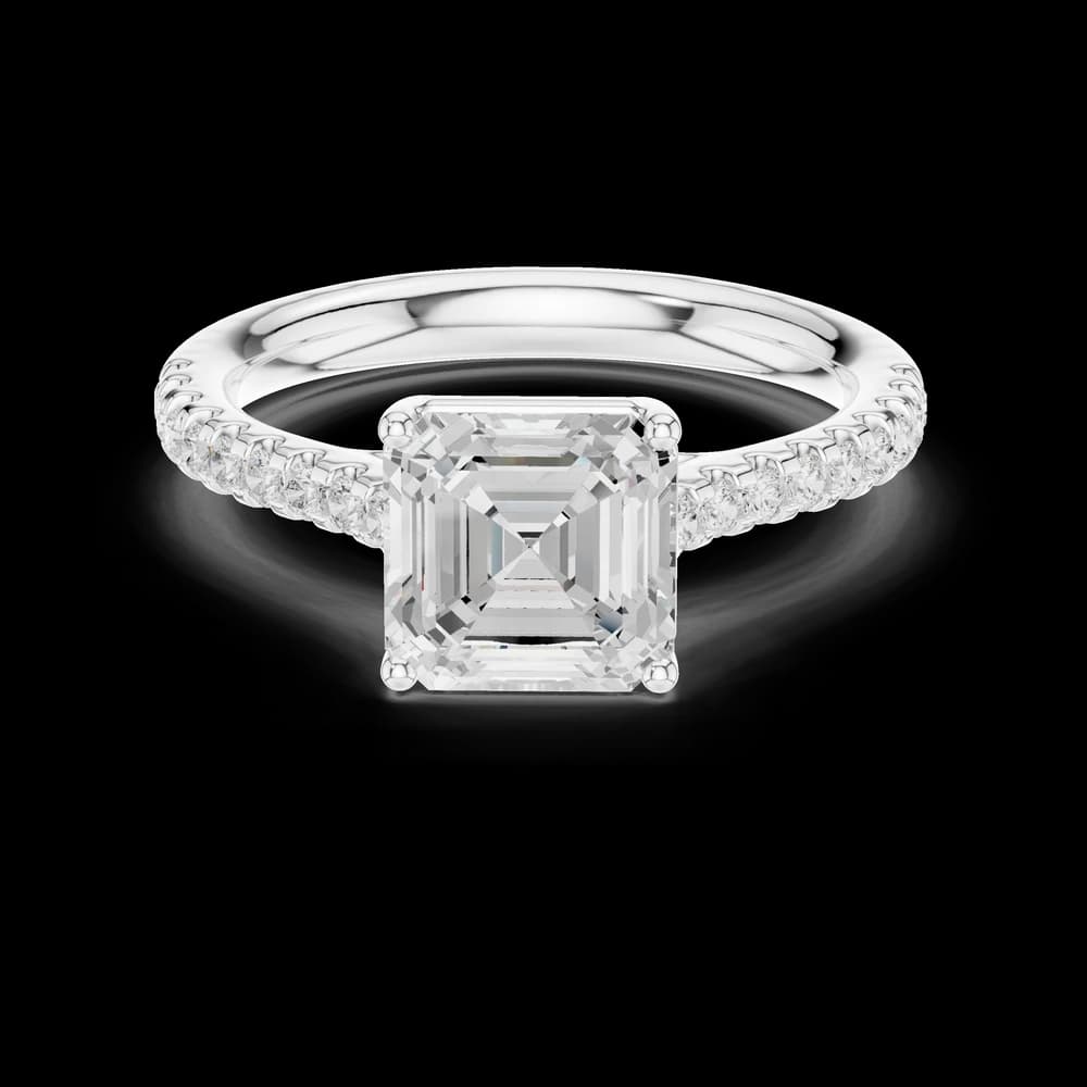 Asscher Cut Halo Lab Grown Diamond Ring - Image 2 Asscher Cut Halo Lab Grown Diamond Ring, view 2 of 6