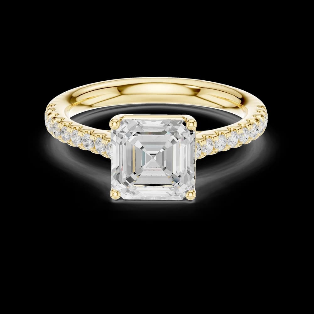 Asscher Cut Halo Lab Grown Diamond Ring - Image 3 Asscher Cut Halo Lab Grown Diamond Ring, view 3 of 6