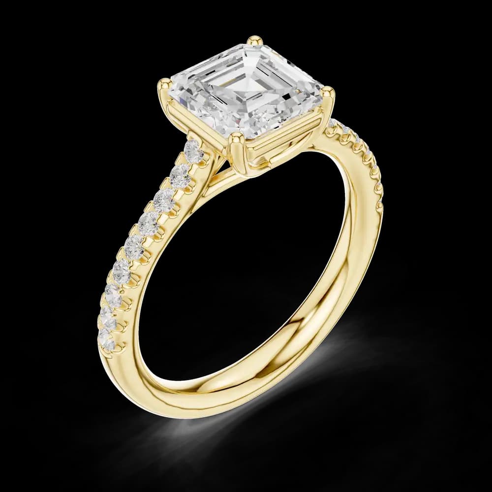 Asscher Cut Halo Lab Grown Diamond Ring - Image 5 Asscher Cut Halo Lab Grown Diamond Ring, view 5 of 6