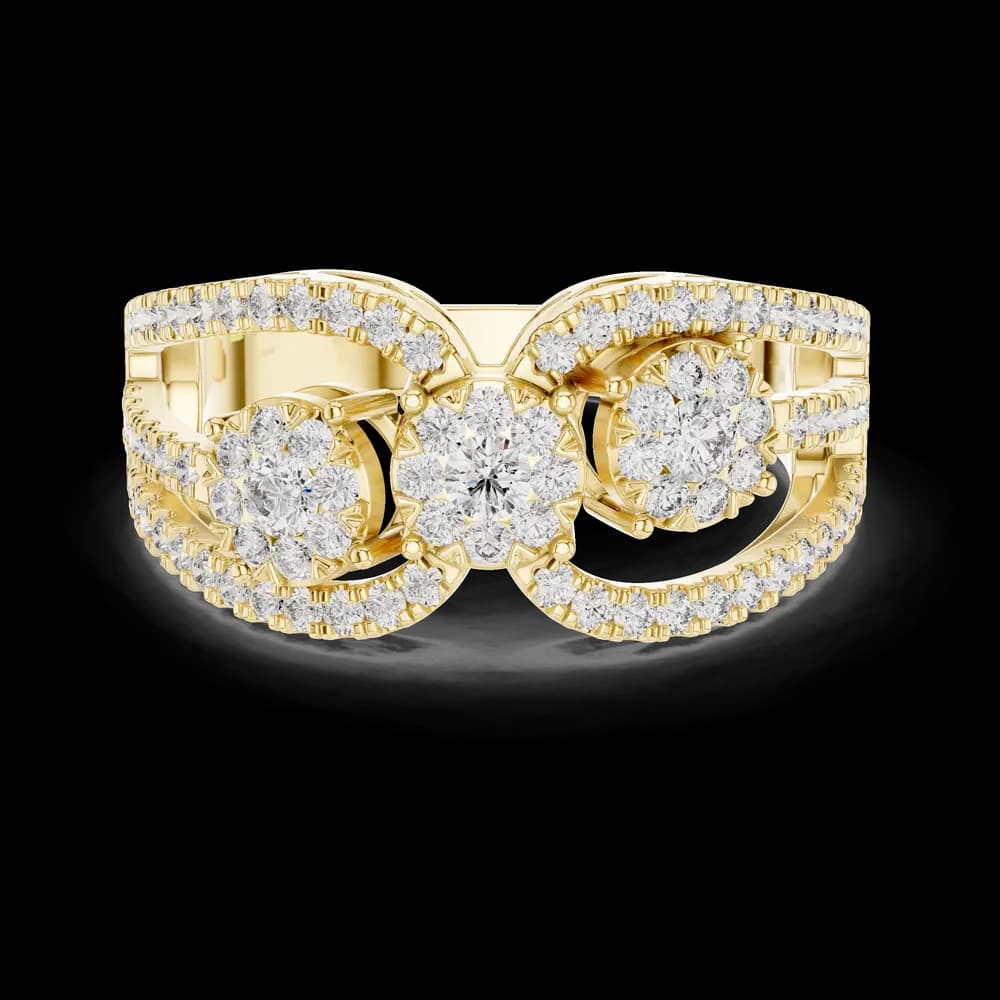 Cluster Trio Openwork Lab Grown Diamond Ring - Image 3 Cluster Trio Openwork Lab Grown Diamond Ring, view 3 of 6
