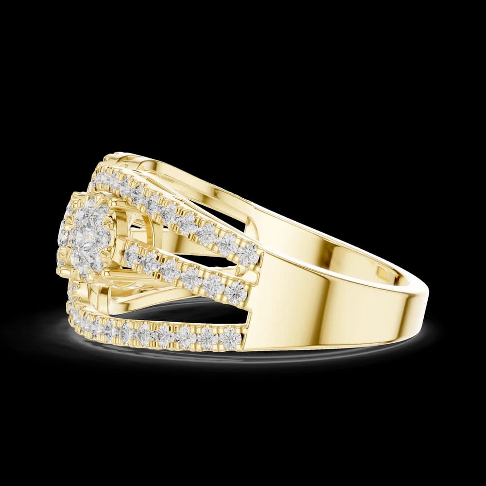Cluster Trio Openwork Lab Grown Diamond Ring - Image 6 Cluster Trio Openwork Lab Grown Diamond Ring, view 6 of 6