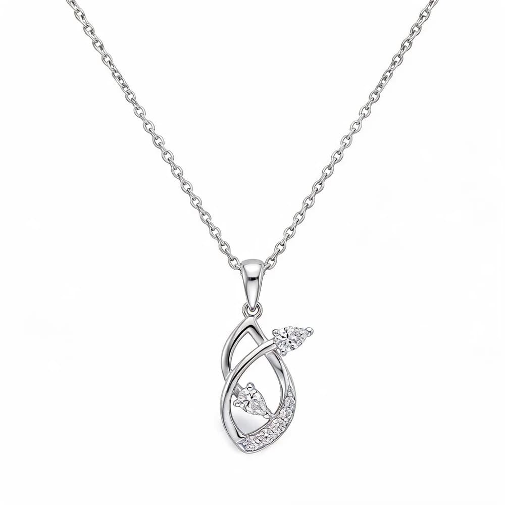 Rare Baguette Accent Lab Grown Diamond Pendant - Image 4 Rare Baguette Accent Lab Grown Diamond Pendant, view 4 of 5