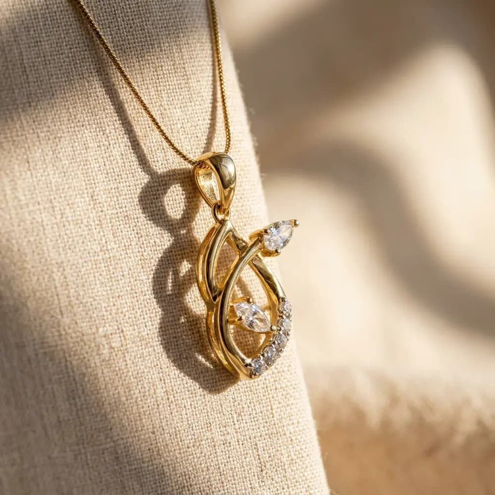 Rare Baguette Accent Lab Grown Diamond Pendant - Image 5 Rare Baguette Accent Lab Grown Diamond Pendant, view 5 of 5