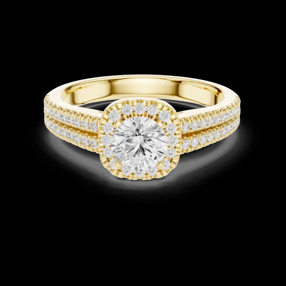 Milgrain Round Halo Lab Grown Diamond Ring - Image 3 Milgrain Round Halo Lab Grown Diamond Ring, view 3 of 6