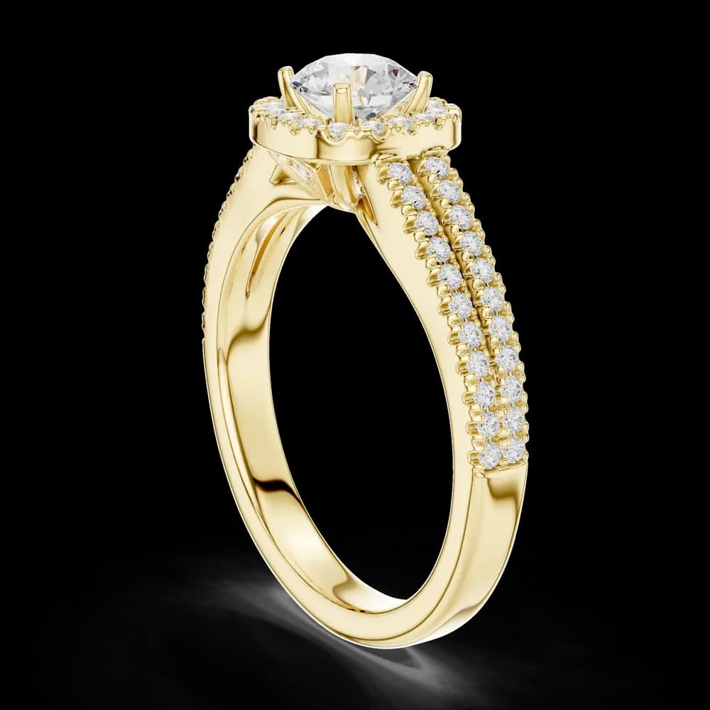 Milgrain Round Halo Lab Grown Diamond Ring - Image 4 Milgrain Round Halo Lab Grown Diamond Ring, view 4 of 6